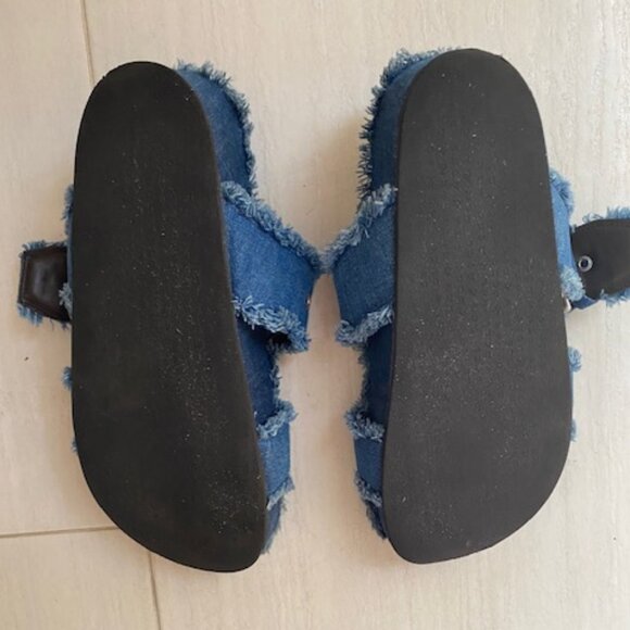 Rag & Bone Evin frayed denim sandals size 7 - Picture 4 of 6